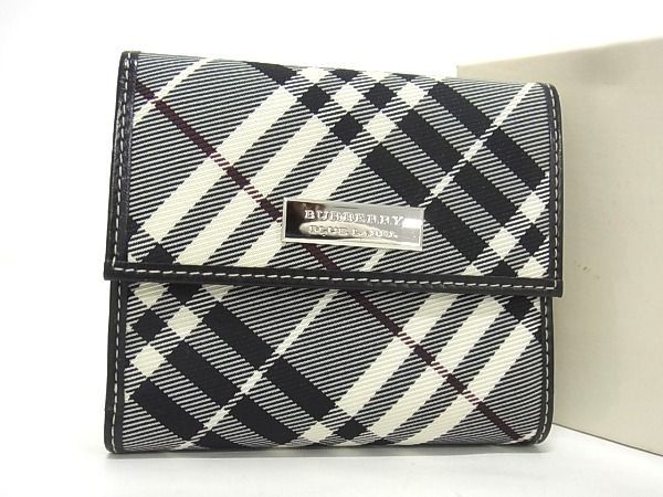 極美品 バーバリー 長財布 レザー×キャンバス ノバチェック ホースロゴ