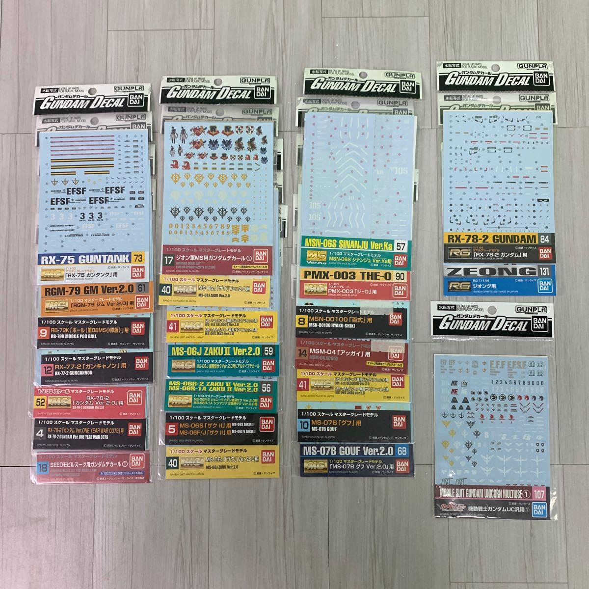HG RG MG ガンプラ ②未開封 ガンダムデカール 24枚 まとめ MG RG 1/100