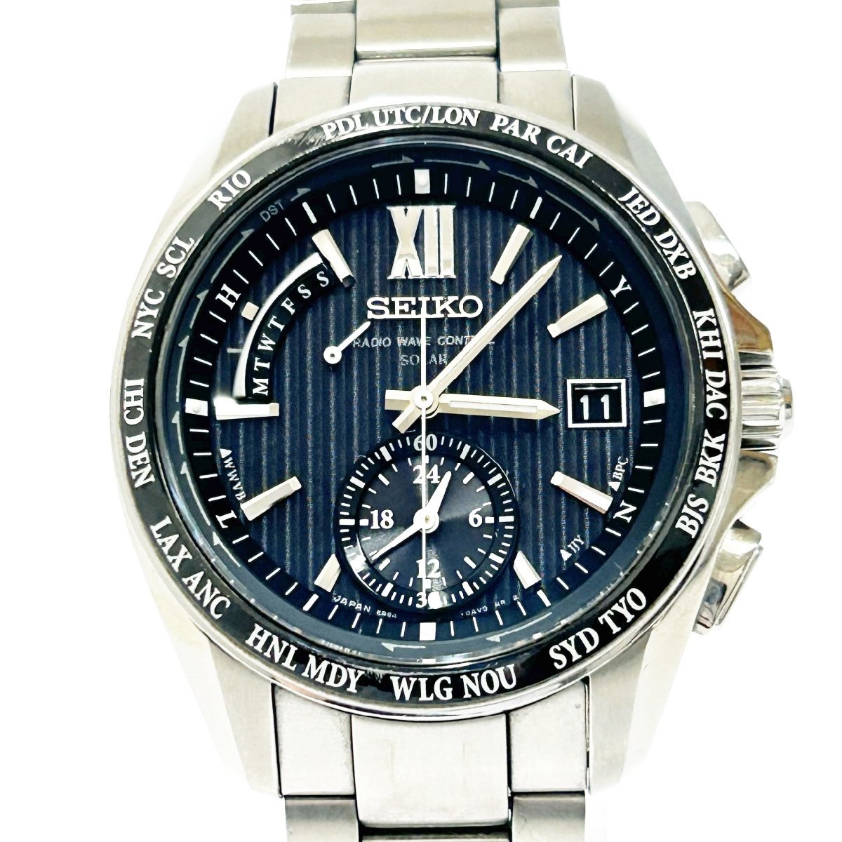 セイコー ブライツ SEIKO 8B54-0AW0 腕時計 ワールドタイム - ホワイト 