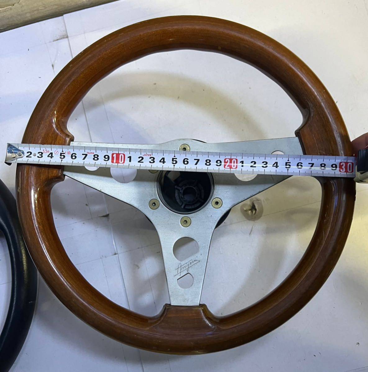 と*ら様 当時物？ウッドステアリング 28パイ 当時物？ウッド