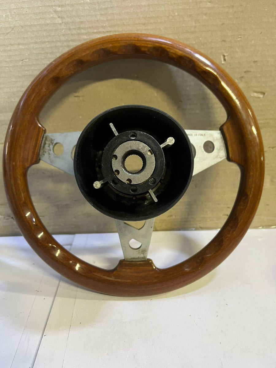 と*ら様 当時物？ウッドステアリング 28パイ 当時物？ウッド