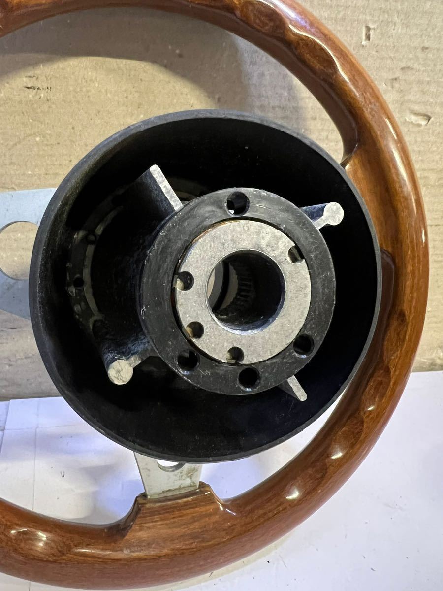 と*ら様 当時物？ウッドステアリング 28パイ 当時物？ウッド