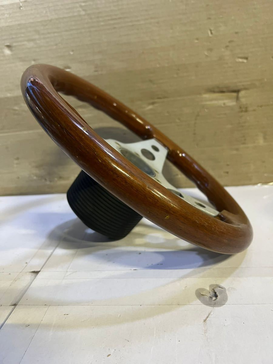 と*ら様 当時物？ウッドステアリング 28パイ 当時物？ウッド