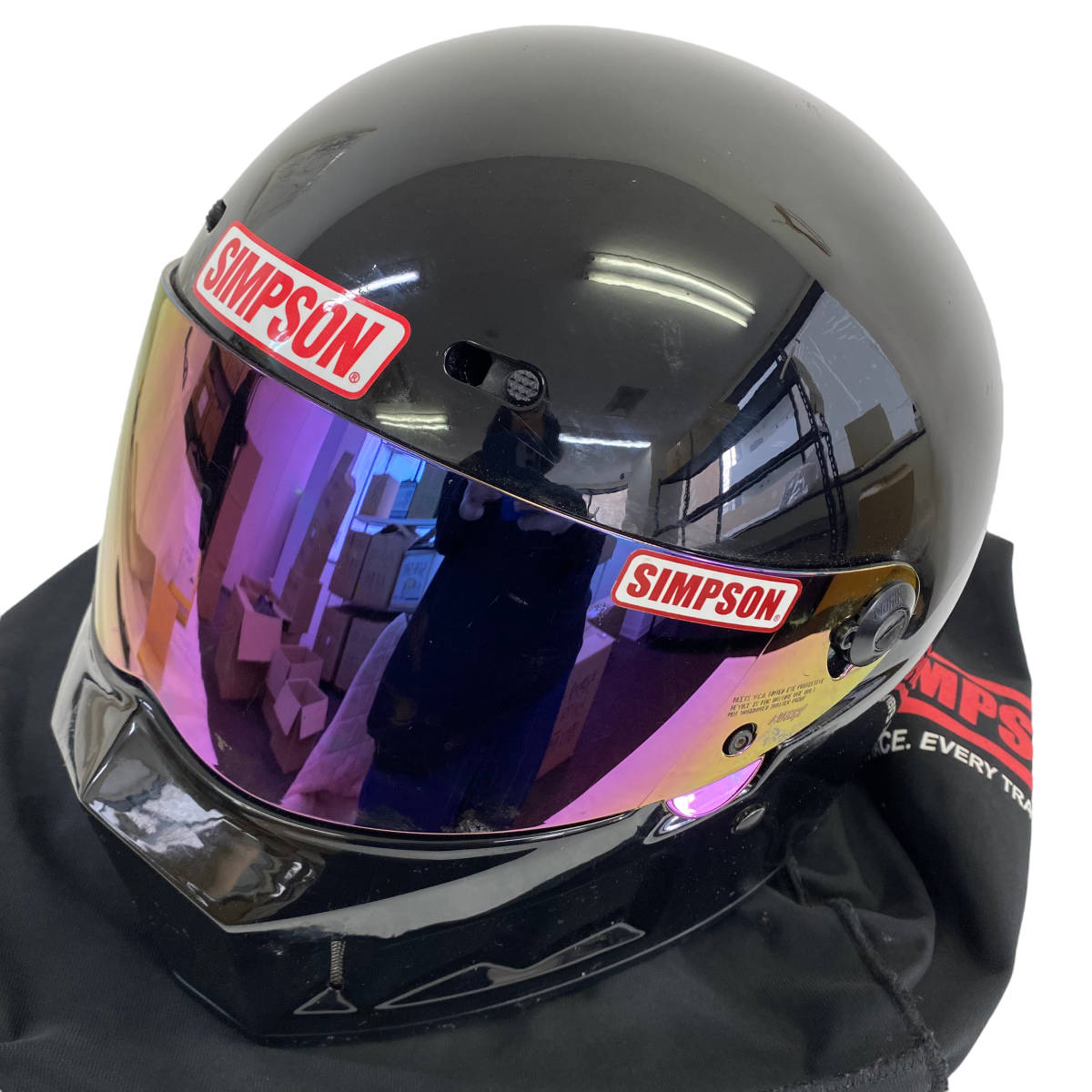 【即決】 SIMPSON シンプソン フルフェイスヘルメット NORIXノリックス SUPER BAN 黒系 ブラック系 62cm未満サイズ　5455-100