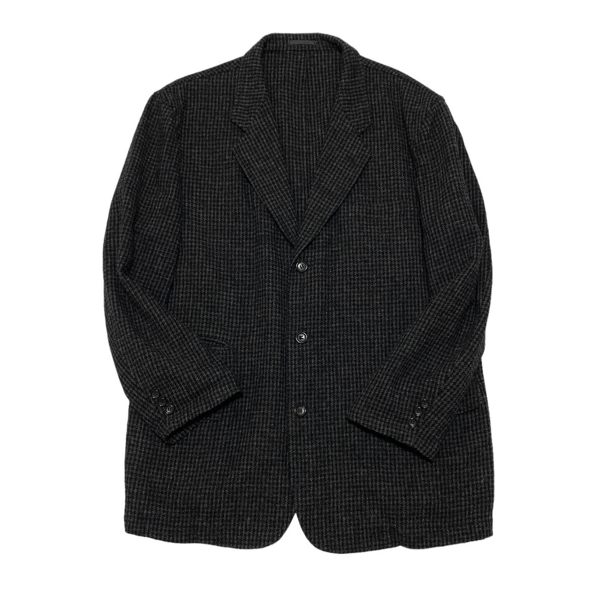 美品 90s COMME des GARCONS HOMME コムデギャルソンオム ウール アンコン ジャケット M チャコール メンズ 田中オム AD1995 23-1212