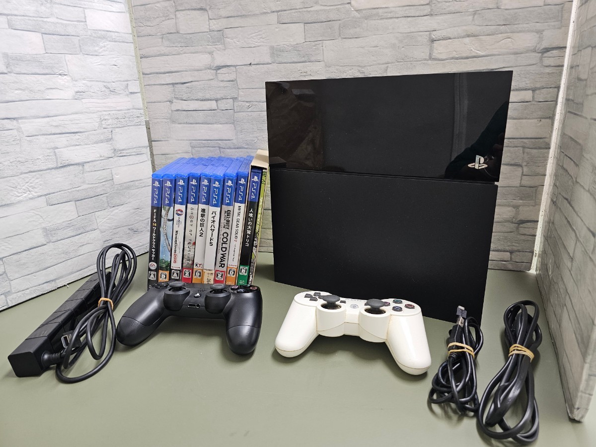 PS04.1219A】☆中古ジャンク品の可能性あり☆PS4本体+ソフト8本分