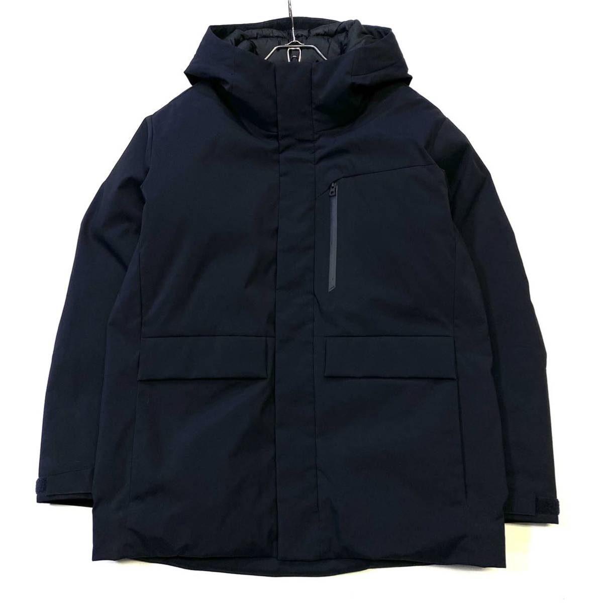 美品 UNIQLO/ユニクロ ハイブリッドダウンパーカ メンズM ネイビー ダウンジャケット 