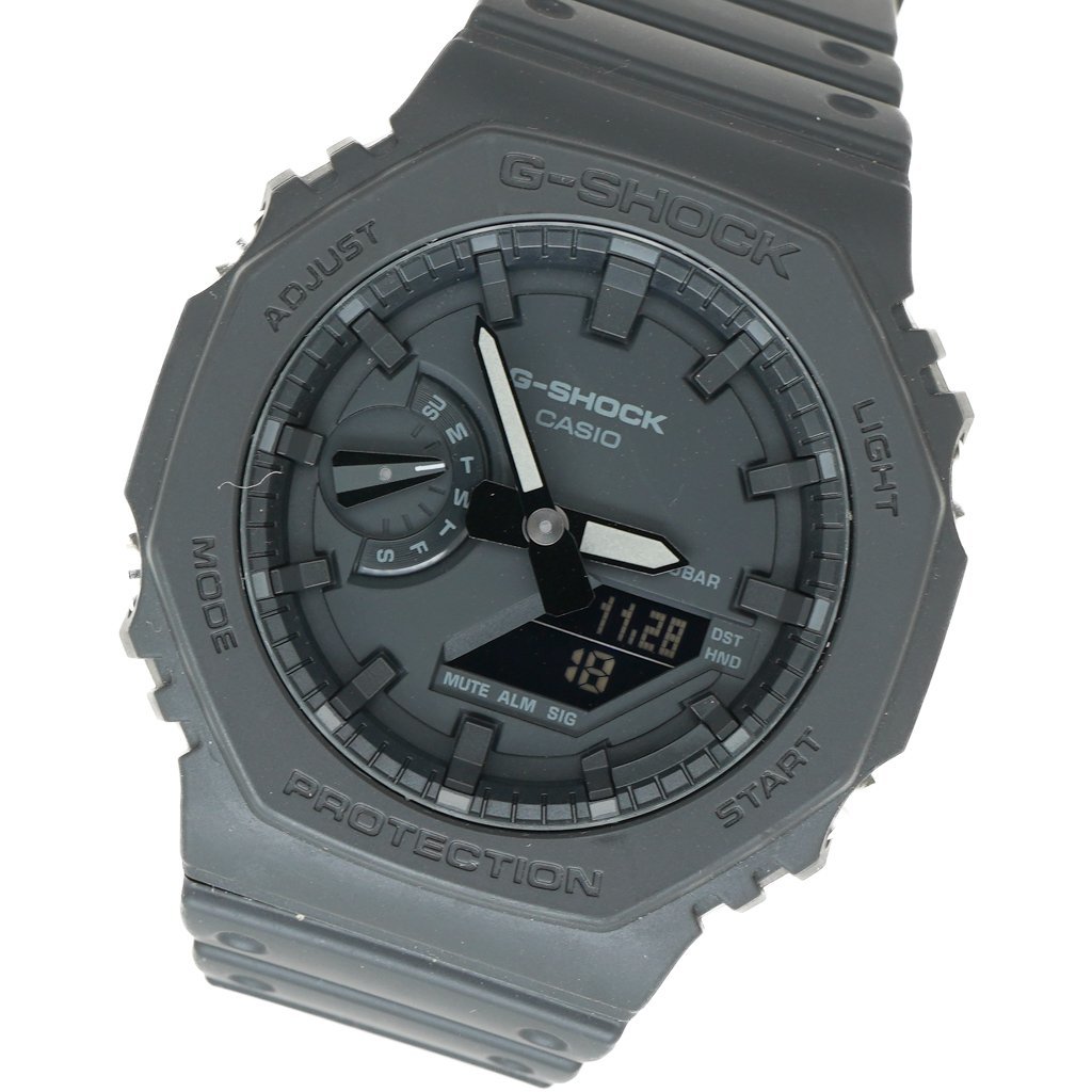 1円 稼働 CACIO G-Shock カシオ G-ショック QZ GA-2100-1A1 オールブラック オクタゴン 海外モデル デジアナ 美品 正規品 1135320231219