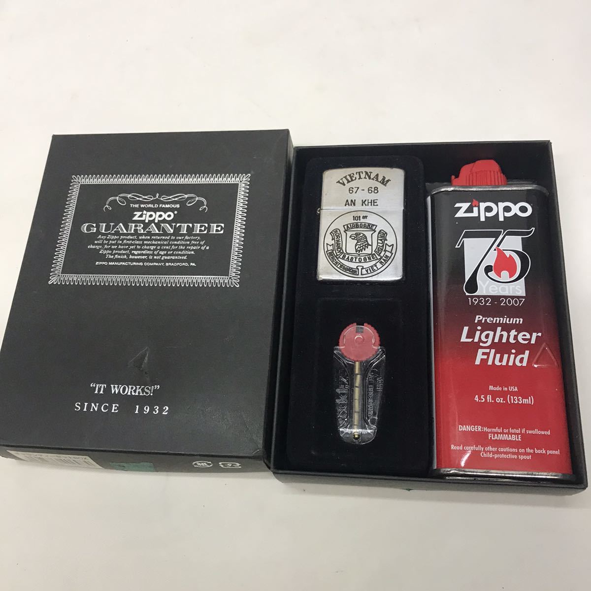 ZIPPO ジッポー ライター Vietnam 67-68 AN KHE ベトナム　ギャランティセット　