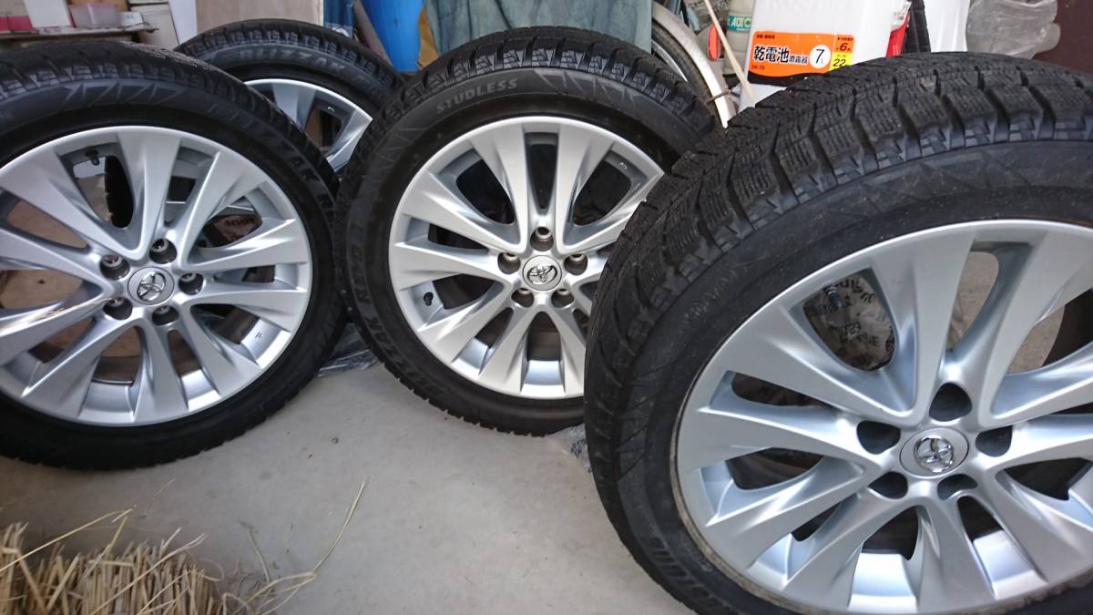 タイヤ付き純正ホイール4本セット ヴェルファイア 18×7 1/2J +45 5穴 