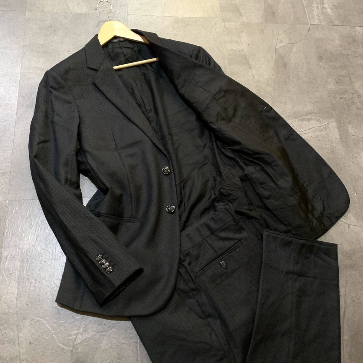 M ☆良品/ 高級紳士服 '大きいサイズ' 黒ラベル GIORGIO ARMANI