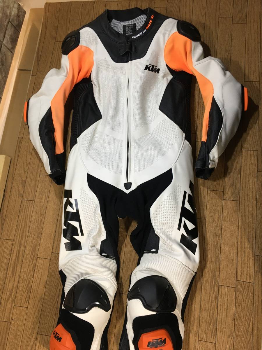 KTM 牛革製レーシングレザースーツ 日本サイズのL-LL(表記EU/50