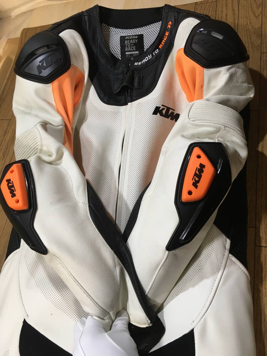 KTM 牛革製レーシングレザースーツ 日本サイズのL-LL(表記EU/50