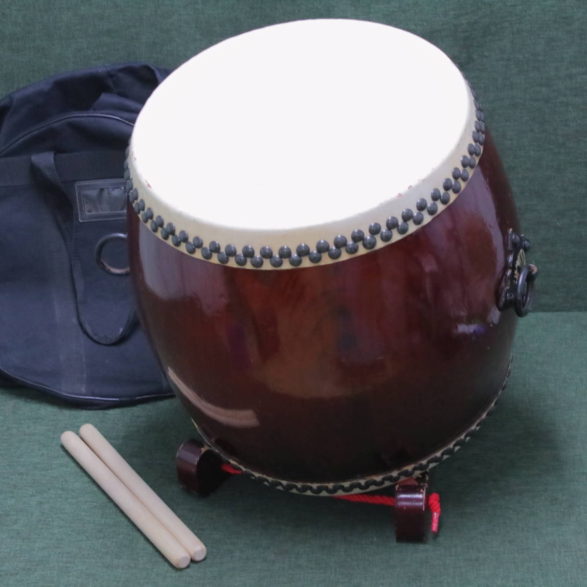 あ//A6466 和太鼓 長胴太鼓 和楽器 太鼓 打面：直径約42.5cm 胴:約47cm