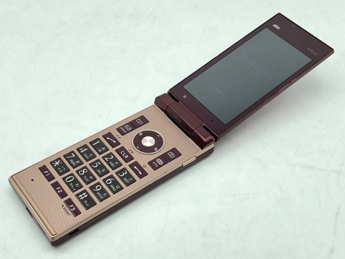 KYOCERA au MARVERA KYF35 ワインレッド 箱説明書付き 4Gケータイ