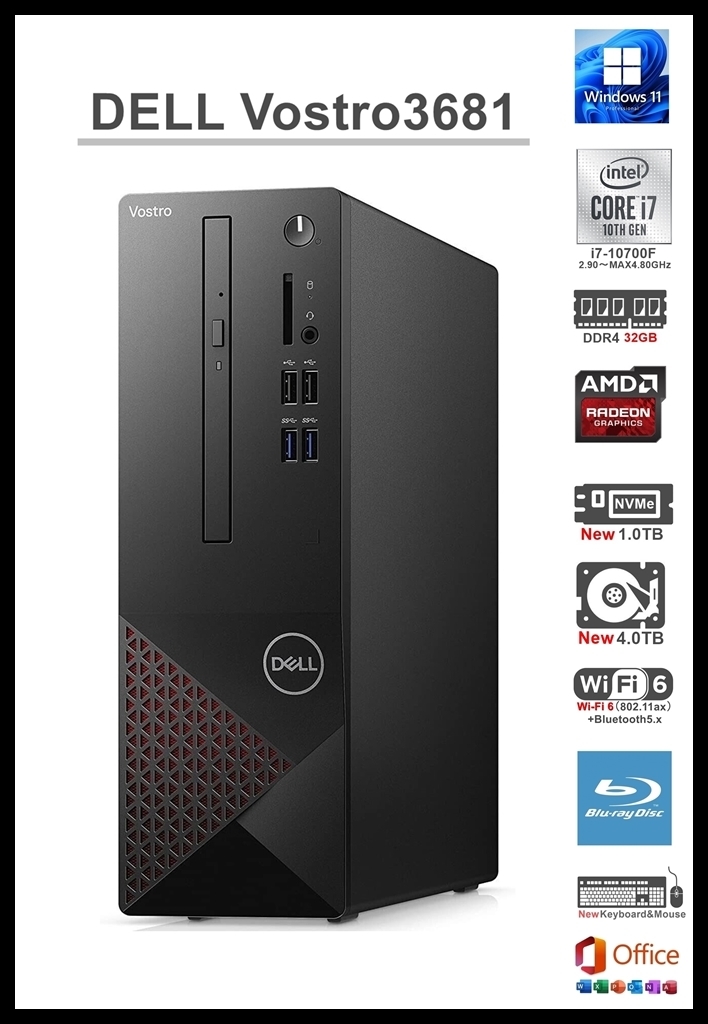 ☆DELL Vostro 3681/Win11 Pro/i7-10700 8コア/RAM 32GB/新品NVMe SSD 