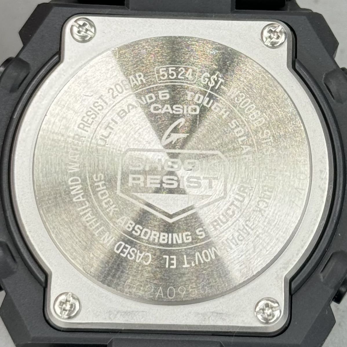 極美品 G-SHOCK GST-W300BD-1AJF Gスチール G-STEEL タフソーラー 電波受信 電波ソーラー マルチバンド6 ブラック ゴールド メタルバンド_8