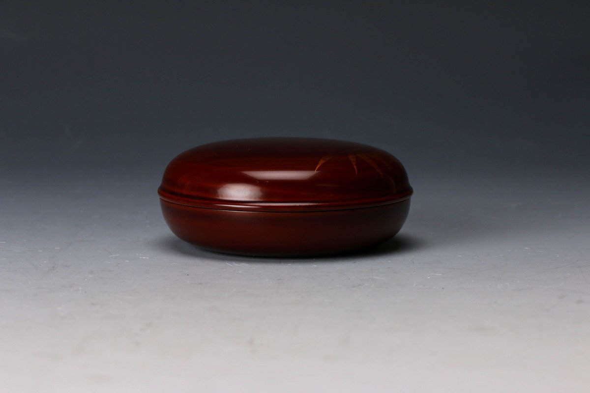 【佳香】岩倉秀麿呂 竹白檀塗香合 共箱 栞 茶道具 本物保証_5