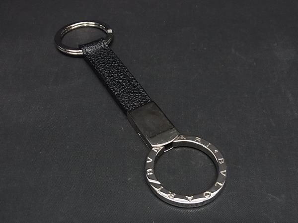 BVLGARI 黒レザー キーホルダー BVLGARI ブルガリ ロゴクリップ BVLGARI 黒レザー キーホルダー BVLGARI ブルガリ ロゴクリップ