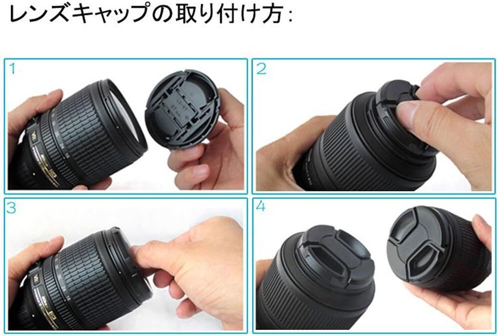 Junder 40.5mm レンズキャップ 3個セット インナー式ワンタッチレンズキャップ 40.5mm 脱落防止フック付き レン_4