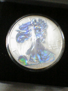 ２０００年イーグル１ドル　ホログラム純銀３１，１ｇ銀貨 希少_1