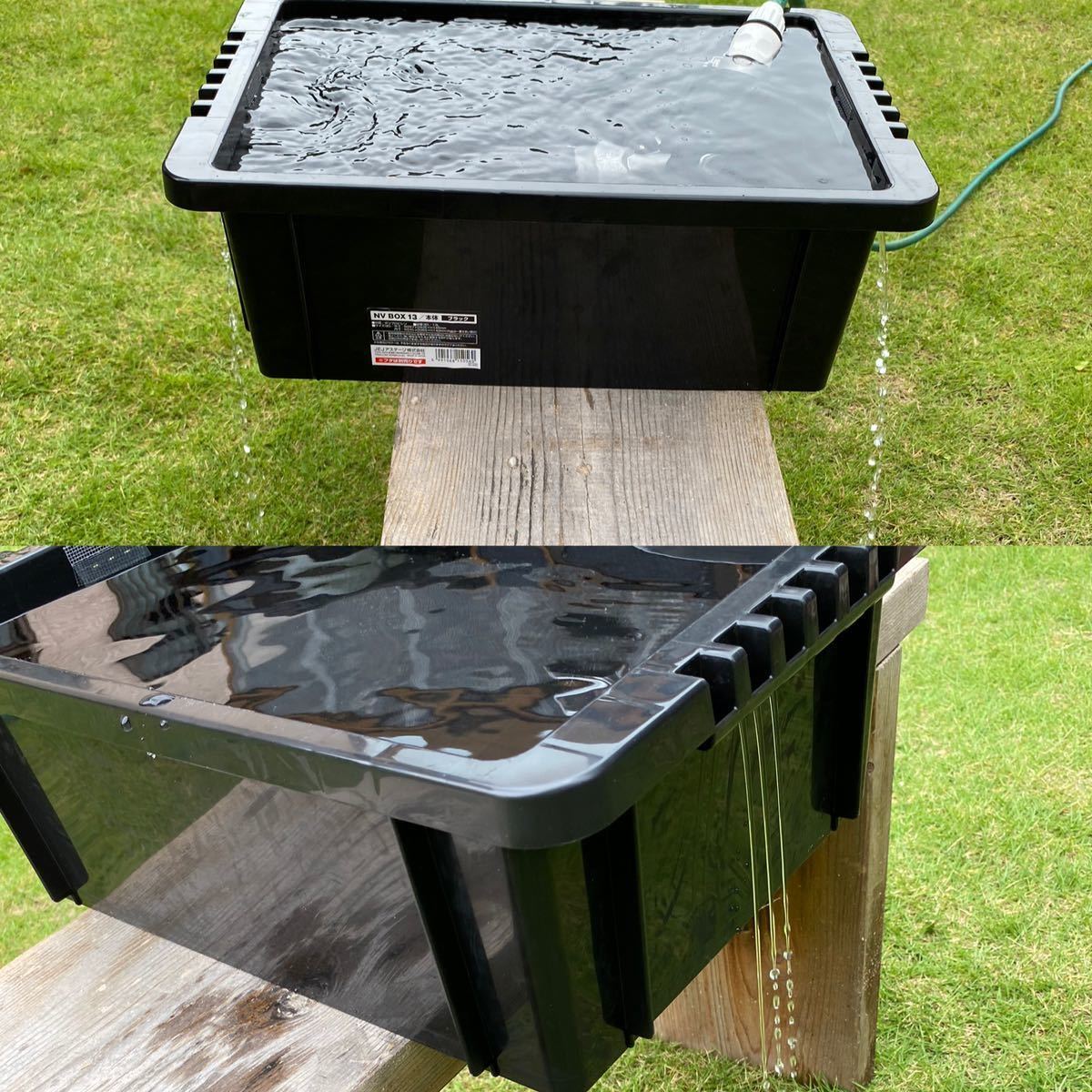 《木枠カバー Cタイプ 13L》 アンティーク ビオトープ用 オーバフロー 対策済み NVボックス13付き メダカ飼育 外内兼用 13L》 ビオトープ用 木枠カバー Aタイプ ウォルナット NV