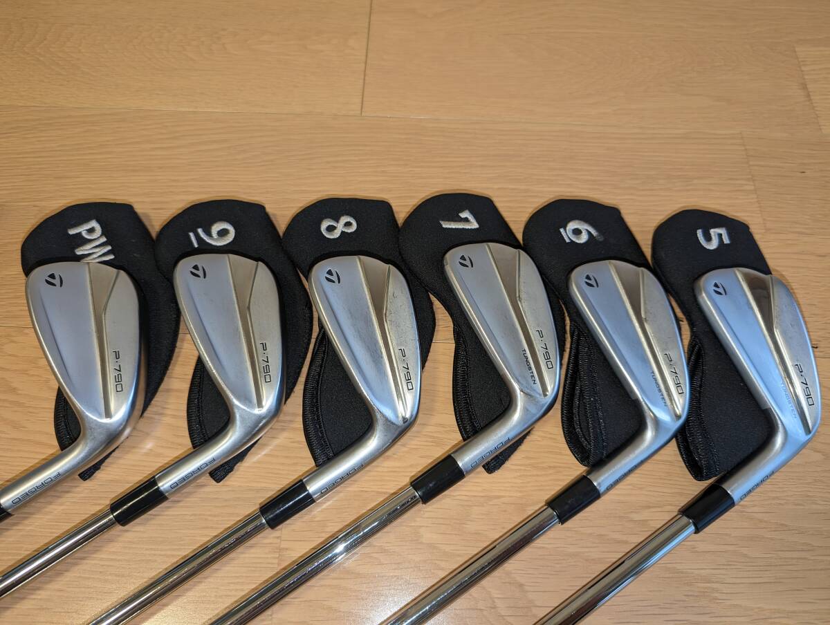 ◆1円スタート◆テーラーメイド P790(2021) アイアン 5I～PW(6本セット) モーダス105 Sフレックス ヘッドカバー付き◆TaylorMade◆_1