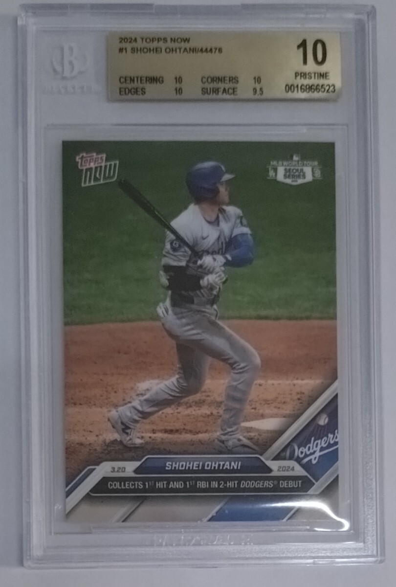 1円出品 BGS10 金ラベル Topps Now トップスナウ 大谷翔平 1
