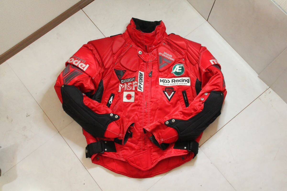 希少 KISS RACING TEAM キスレーシング 烈風ライディングジャケット 赤