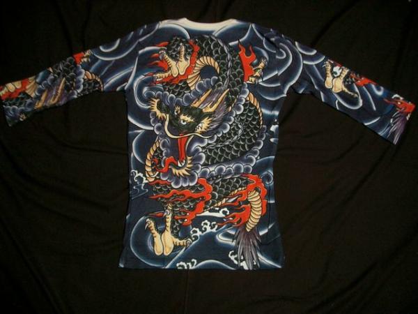 ☆新色☆刺青・入れ墨Tシャツ☆松本人志型 ☆向い龍柄☆(Lサイズ