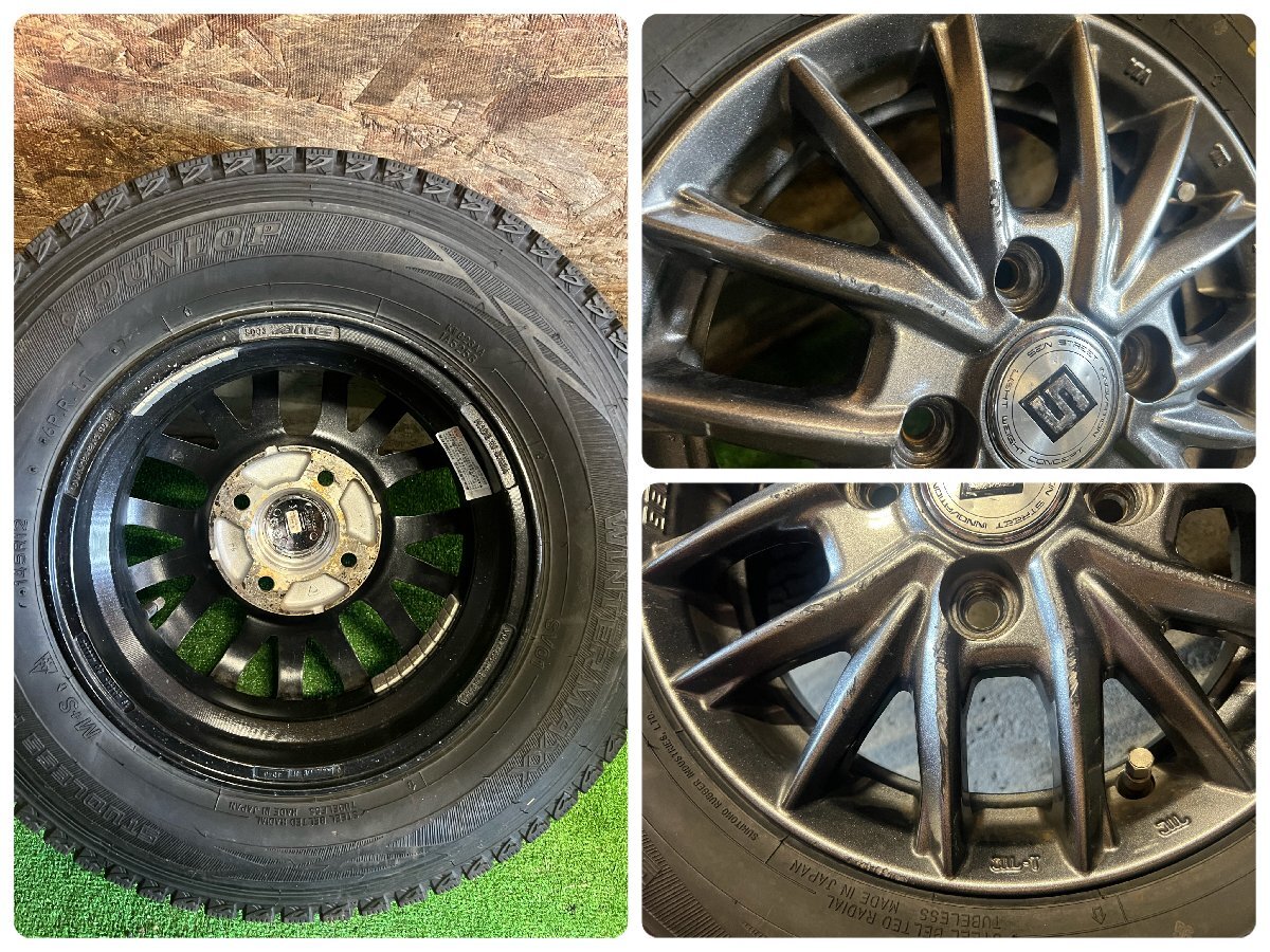 SEIN 12インチ 3.5J +45 145R12 6PR LT DUNLOP WINTERMAXX SV01 バリ山 