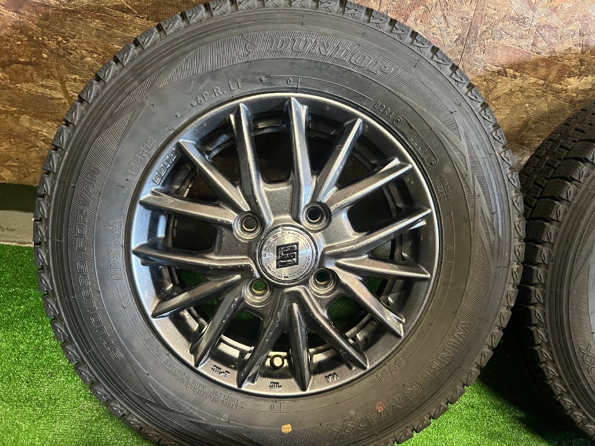 SEIN 12インチ 3.5J +45 145R12 6PR LT DUNLOP WINTERMAXX SV01 バリ山 