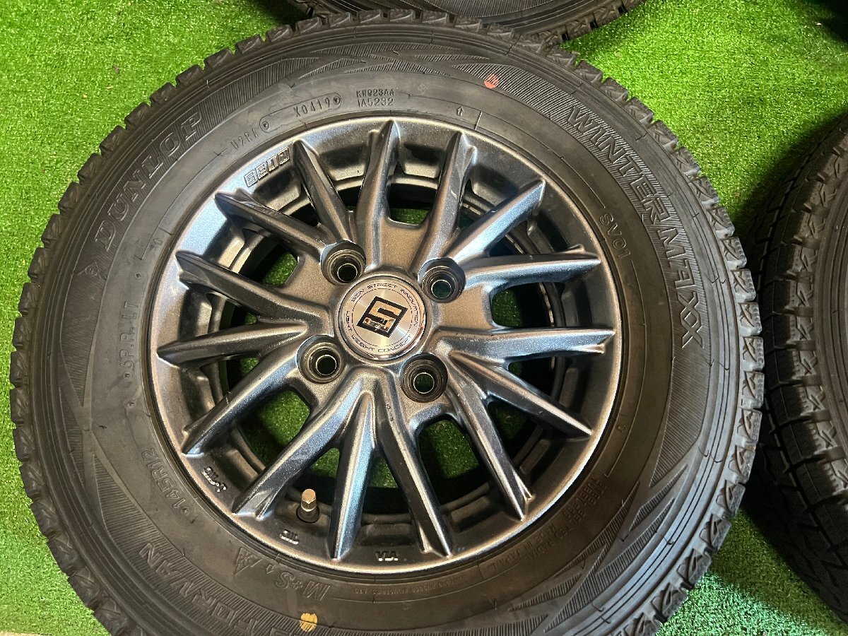 SEIN 12インチ 3.5J +45 145R12 6PR LT DUNLOP WINTERMAXX SV01 バリ山 