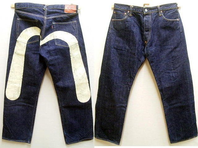 EVISU エビスデニム 2000 大黒カモメ クリームペイント W36】 濃紺 W36