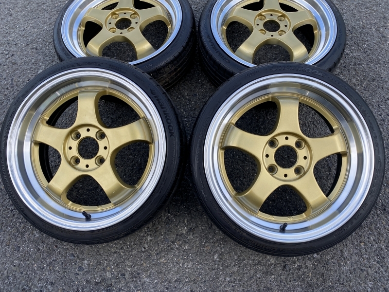 4本 ★ 軽自動車用 6J ×17 +45 4-100 深リム 段リム ★ アルトワークス ワゴンR ムーブ タント N-BOX コペン 美品深リム段リム PCD100 6J ワゴンR タント ムーブ コペン スペーシア
