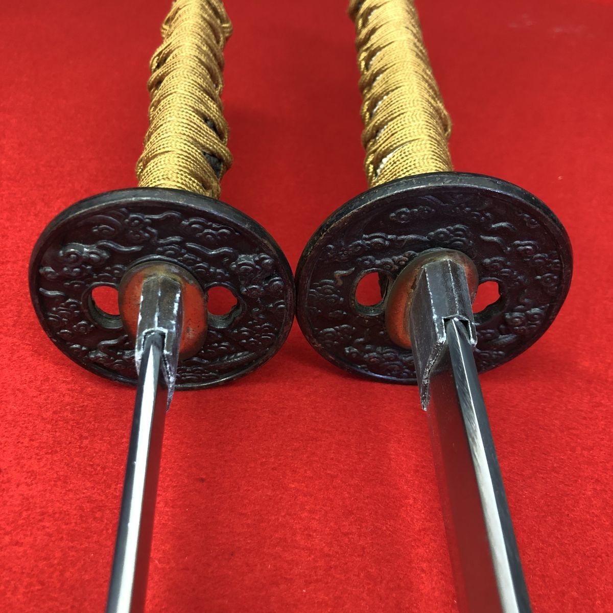 高級模造刀 脇差 2振りセット 模造刀 刀 脇差 セット 全長104.5cm/71cm 刀装具 拵え【JBA2180#160
