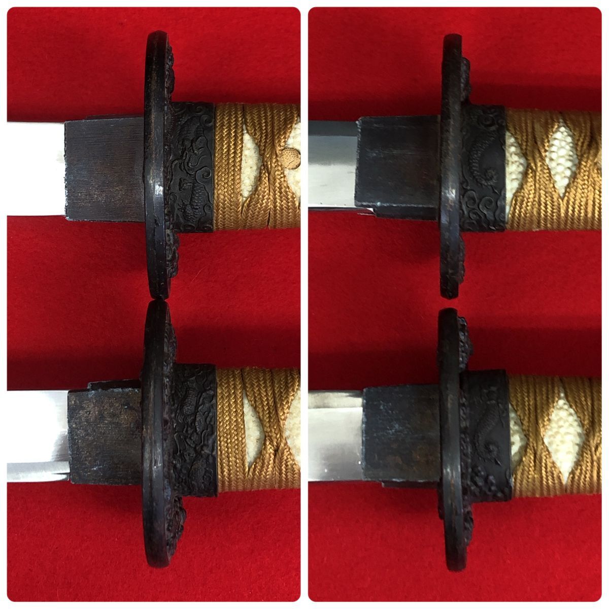模造刀 刀 脇差 セット 全長104.5cm/71cm 刀装具 拵え【JBA2180#160