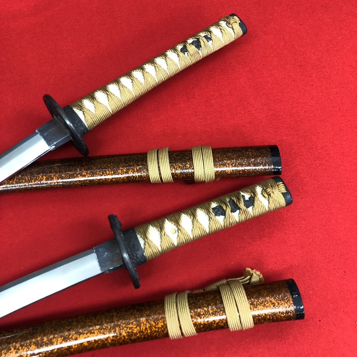 模造刀 刀 脇差 セット 全長104.5cm/71cm 刀装具 拵え【JBA2180#160