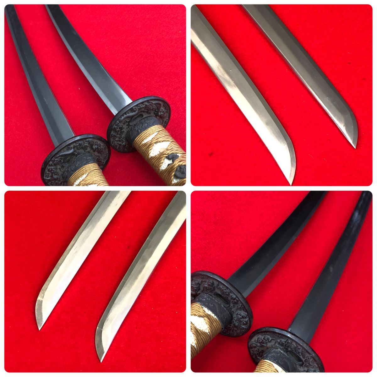 模造刀 刀 脇差 セット 全長104.5cm/71cm 刀装具 拵え【JBA2180#160