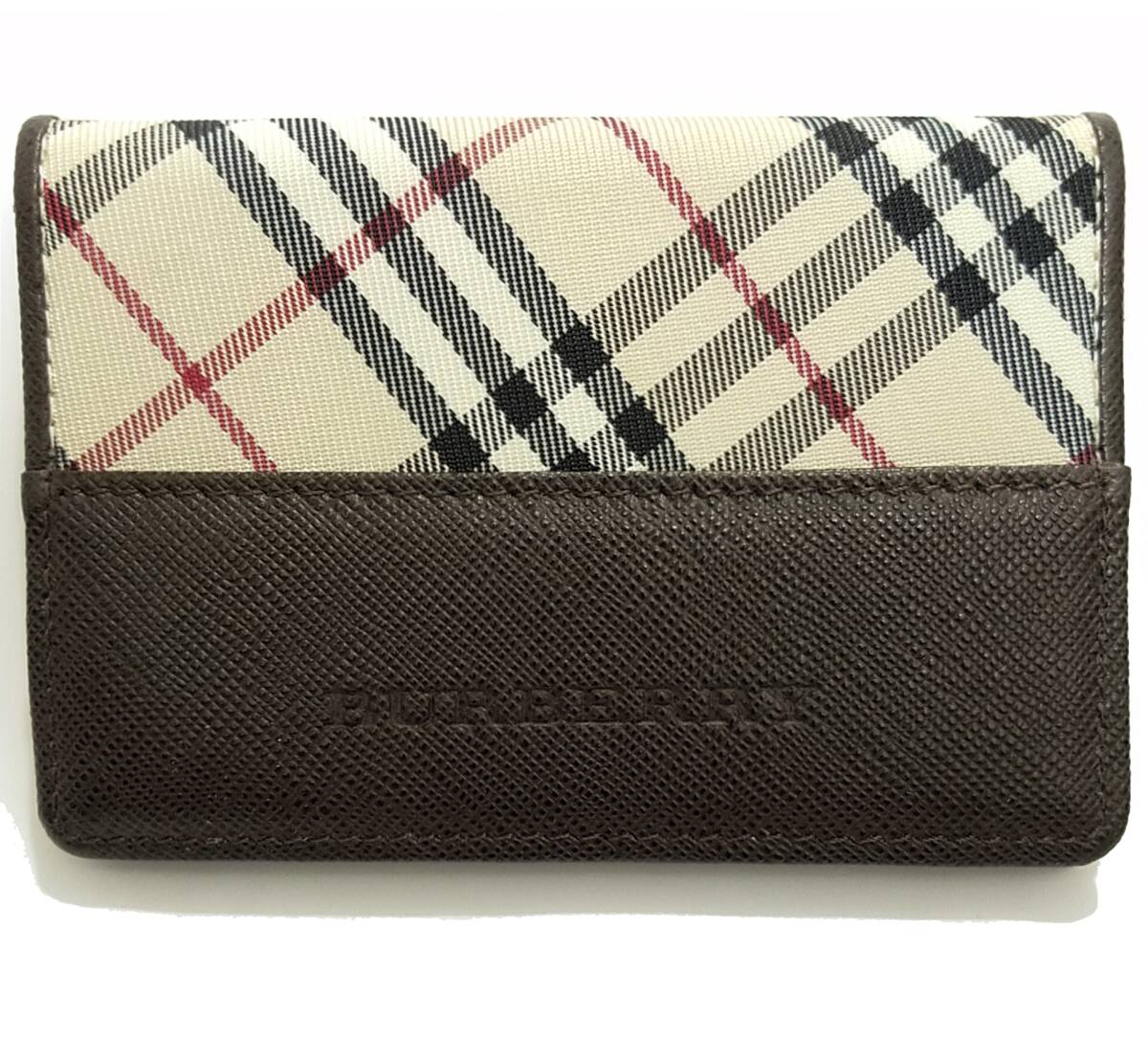 美品BURBERRYパスケース名刺入れ カードケース ノバチェック ダーク 