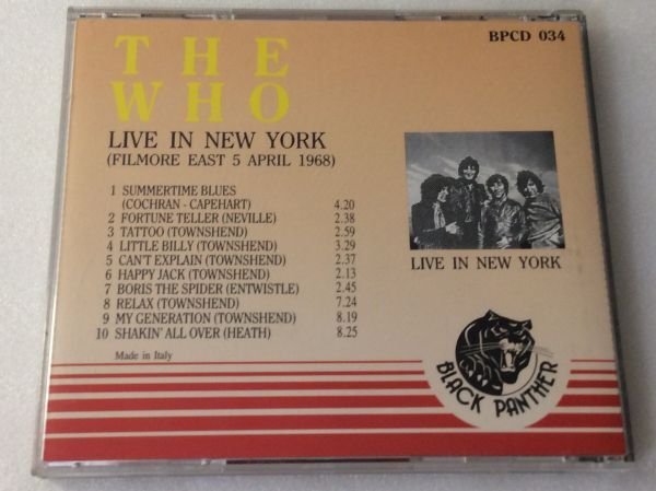 輸入盤CD　THE　WHO　－LIVE　IN　NEW　YORK－　BPCD　034　洋楽_2