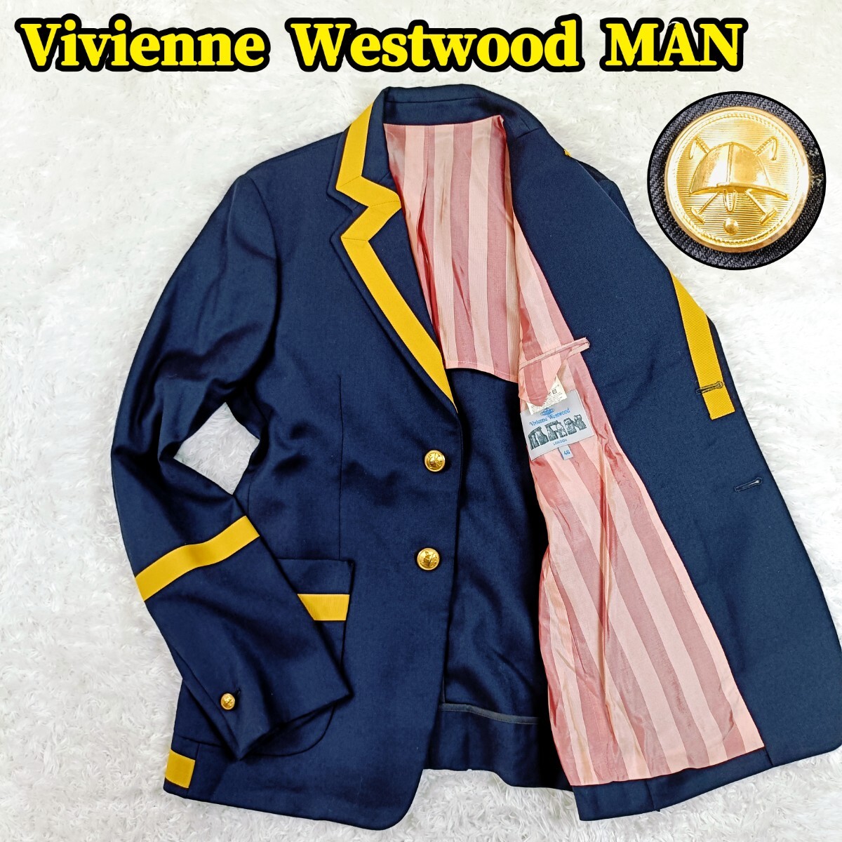 ヴィヴィアンウエストウッド　テーラードジャケット　オーブボタン　ネイビー　L Vivienne Westwood MAN ヴィヴィアンウエストウッドマン テーラード