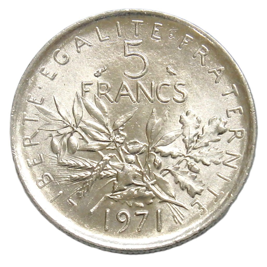 フランス銀貨 リバティコイン 1971年 5フラン硬貨 種を蒔く人