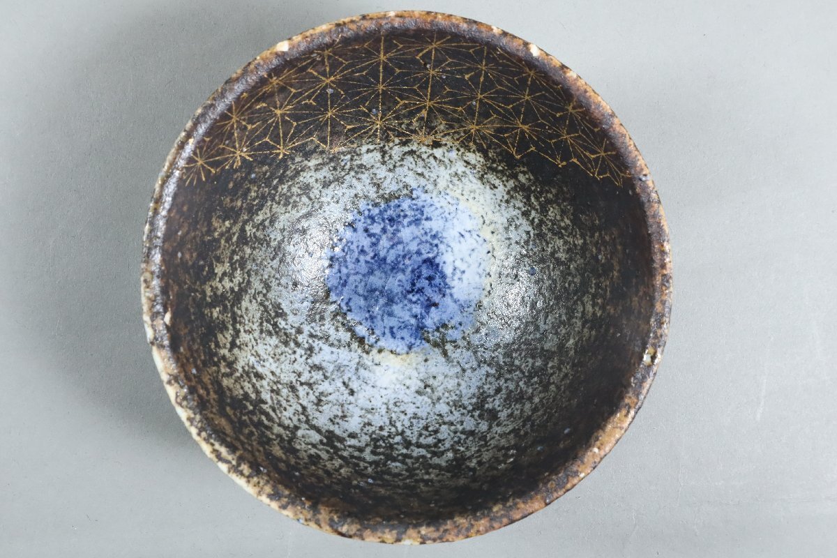 加藤重美 金彩麻の葉文鉢 共箱 /菓子鉢 菓子器 茶道具 茶道具 菓子