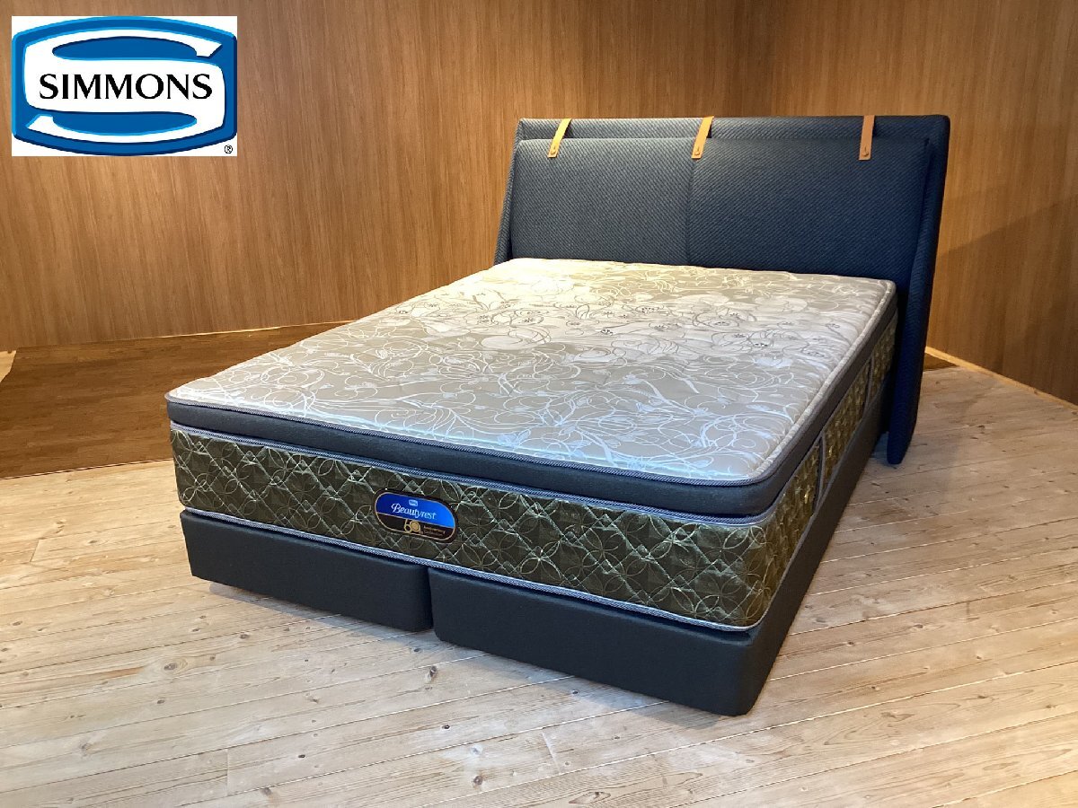 展示 最高級 SIMMONS シモンズ 百貨店限定モデル クィーンベッド デルフィック/桐生織りLUXマットレス付き(マットレス付き)|売買さ ...