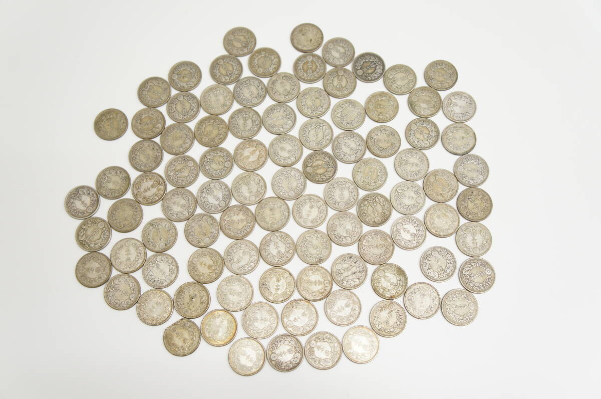 ※再出品 古銭祭 旭日50銭銀貨 94枚 約947.5g 明治39年～大正6年 全年号あり 大量 アンティーク コレクション 古銭_10