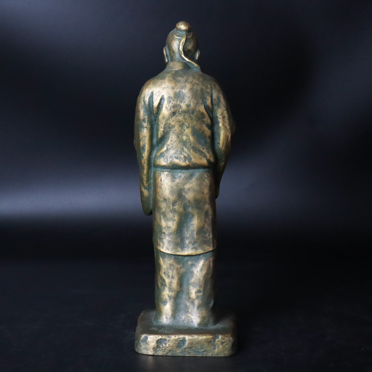 北村西望　不老長寿　ブロンズ 宙】北村西望 ブロンズ製 不老長寿像 高30.4cm 2562g 共箱 年譜付 文化
