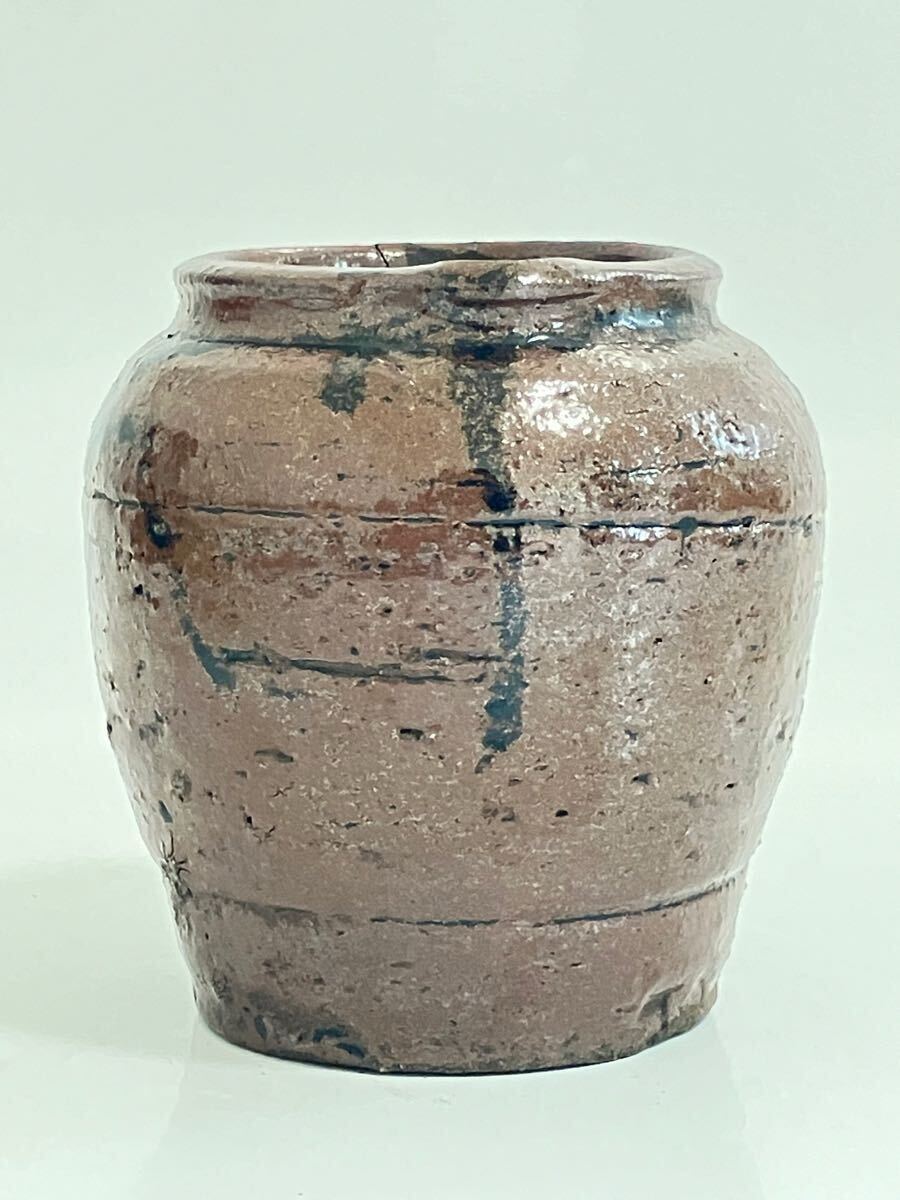 桃山時代 古瀬戸鉄釉お歯黒壺 鑑賞陶器(黄瀬戸)｜売買された