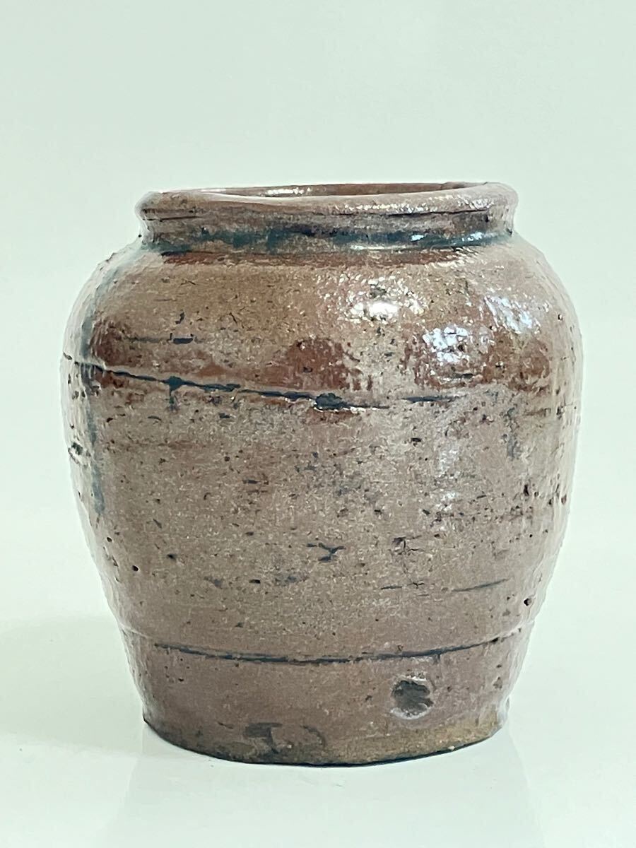 桃山時代 古瀬戸鉄釉お歯黒壺 鑑賞陶器(黄瀬戸)｜売買された