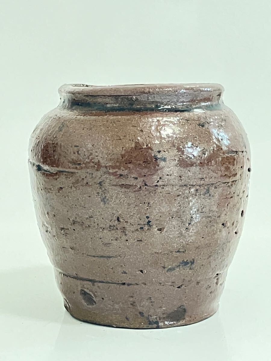 桃山時代 古瀬戸鉄釉お歯黒壺 鑑賞陶器(黄瀬戸)｜売買された